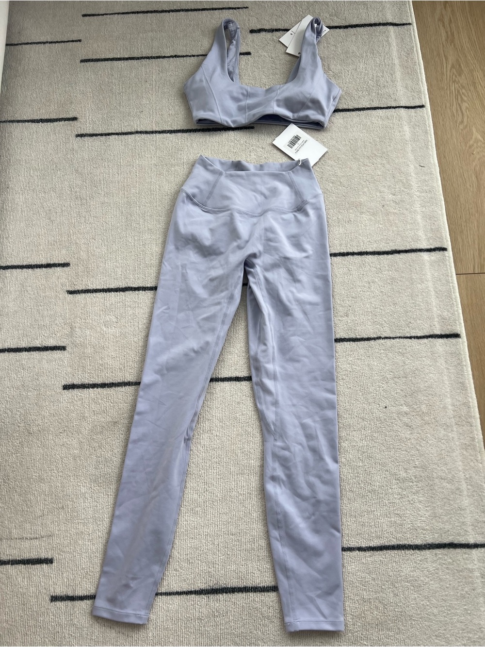 High-Rise Lavender Leggings and Matching Sports Bra Set